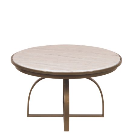 ΤΡΑΠΕΖΙ  ΜΕΤΑΛΛΙΚΟ  ΧΡΥΣΟ - ΛΕΥΚΟ 70x70x40cm