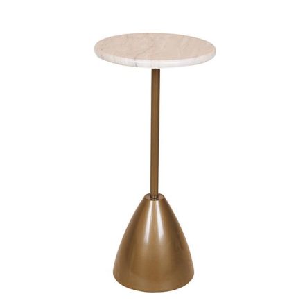 ΤΡΑΠΕΖΙ ΜΕΤΑΛΛΙΚΟ ΧΡΥΣΟ - ΛΕΥΚΟ 35x35x52cm