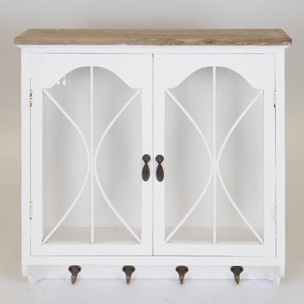 ΝΤΟΥΛΑΠΙ ΤΟΙΧΟΥ ΞΥΛΙΝΟ ΛΕΥΚΟ 59.5x17.5x60cm