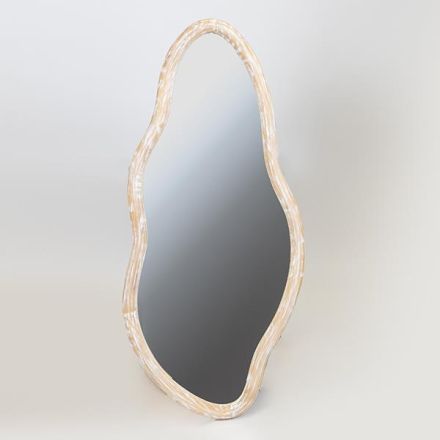 MIRROR WOODEN BEIGE 36.5x2x80cm