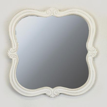 MIRROR WOODEN WHITE  51x2.5x51cm