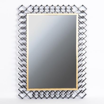 MIRROR METAL BLACK 56x3x78.5cm