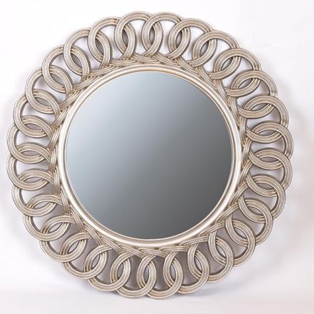 MIRROR  PU SILVER 90x3x90cm