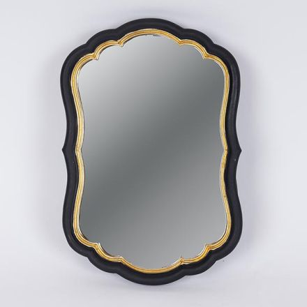 MIRROR POLYRESIN BLACK - GOLD 23.2x2.3x34.5cm