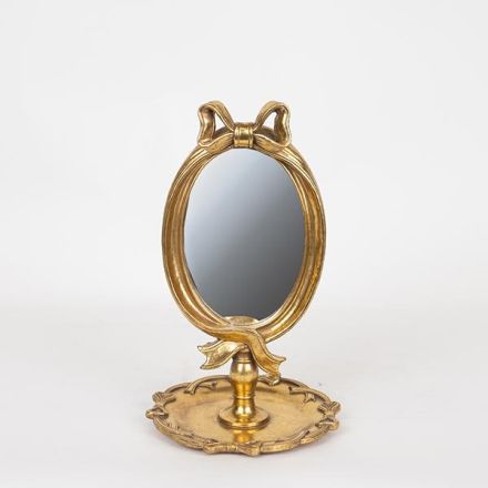 MIRROR POLYRESIN GOLD 15.3x15.3x25cm