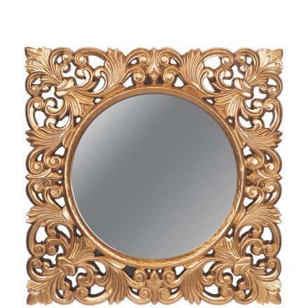 MIRROR POLYRESIN GOLD 90x4x90cm