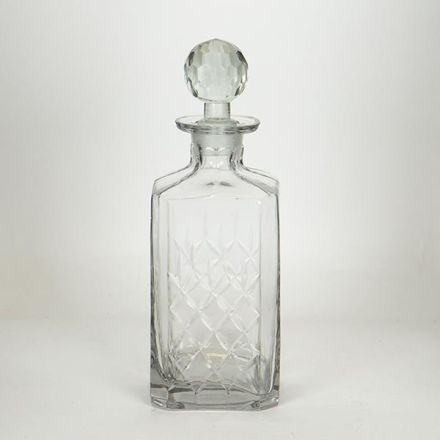 DECANTER GLASS-METAL SILVER 9x26cm