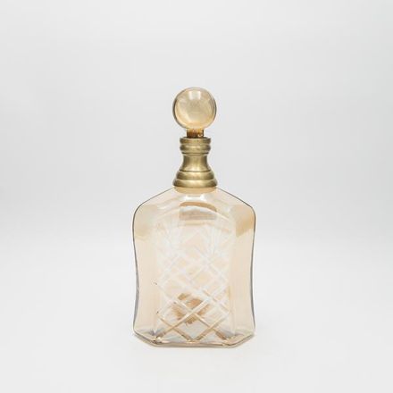 ΚΑΡΑΦΑ ΓΥΑΛΙΝΗ - ΜΕΤΑΛΛΙΚΗ ΜΕΛΙ 13.5x8x29cm