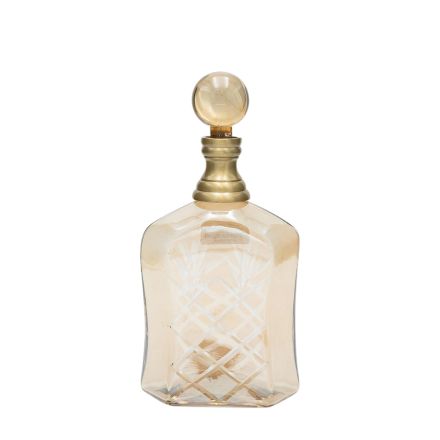 GLASS BOTTLE GLASS-METAL HONEY 13.5x8x29cm