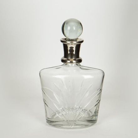 GLASS BOTTLE GLASS- METAL SILVER 15x10x25cm