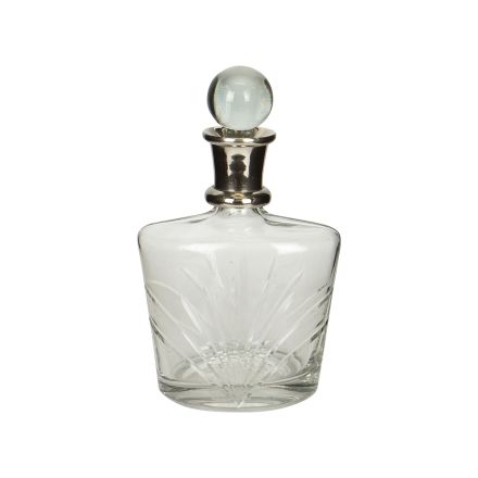 GLASS BOTTLE GLASS- METAL SILVER 15x10x25cm