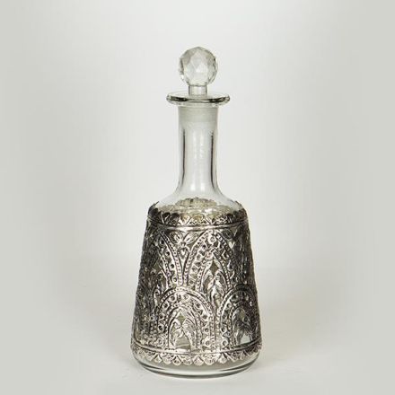 ΚΑΡΑΦΑ ΓΥΑΛΙΝΗ - ΜΕΤΑΛΛΙΚΗ ΑΣΗΜΙ 12.5x29cm
