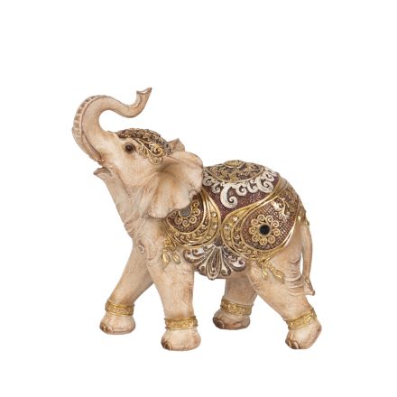 ELEPHANT BROWN-GOLD 19x8.5x19.5cm
