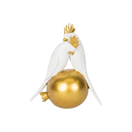PARROT WHITE - GOLD 15x8x17cm