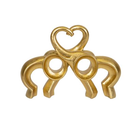 ELEPHANTS POLYRESIN GOLD 24.2x5.5x17.3cm