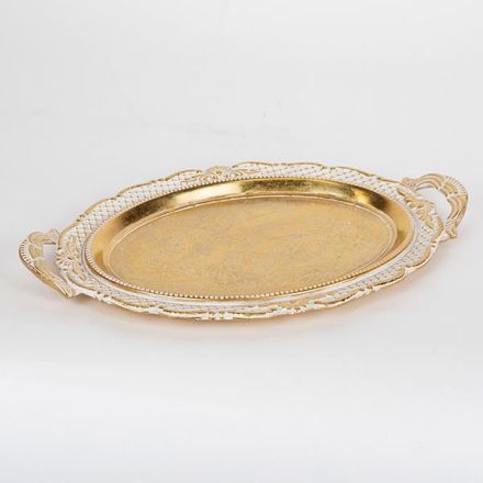 ΔΙΣΚΟΣ ΠΟΛΥΡΕΖΙΝ ΧΡΥΣΟΣ - ΛΕΥΚΟΣ 44x28x3.5cm