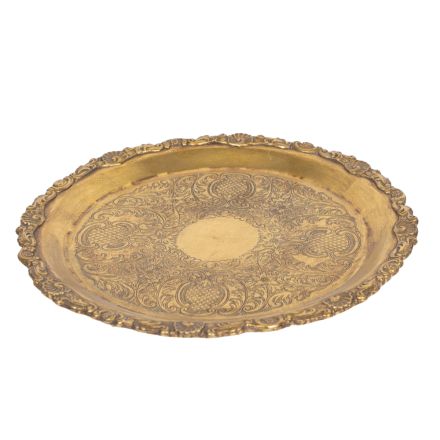 TRAY POLYRESIN GOLD 25x25x1.5cm