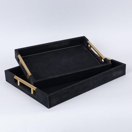 S/2 ΔΙΣΚΟI PU ΜΑΥΡΟΙ 40x30x5cm / 34x24x4.5cm