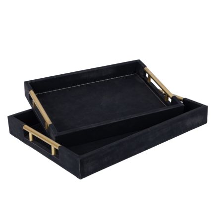 S/2 ΔΙΣΚΟI PU ΜΑΥΡΟΙ 40x30x5cm / 34x24x4.5cm