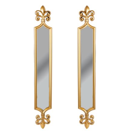 S/2 MIRROR PLASTIC GOLD 87x2x25cm
