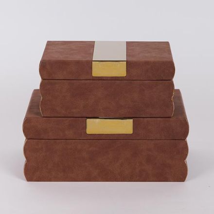 S/2 ΚΟΥΤΙΑ ΚΑΦΕ 25x15x10cm / 20x12x8cm