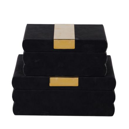 S/2 ΚΟΥΤΙΑ ΜΑΥΡΑ 25x15x10cm / 20x12x8cm
