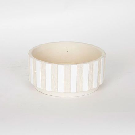 POT CEMENT BEIGE - WHITE 20x20x9cm