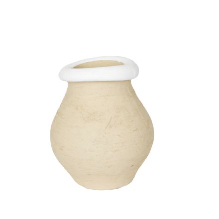 POT BEIGE - WHITE 21x21x25 cm