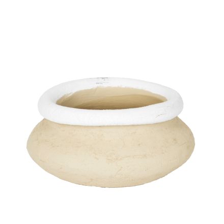 POT BEIGE - WHITE  26x26x11.5cm
