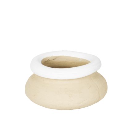 POT BEIGE - WHITE  20.5x20.5x10.5cm