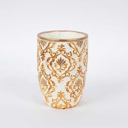 BAZO ΤΣΙΜΕΝΤΕΝΙΟ ΚΡΕΜ - ΧΡΥΣΟ 13.5x13.5x17cm