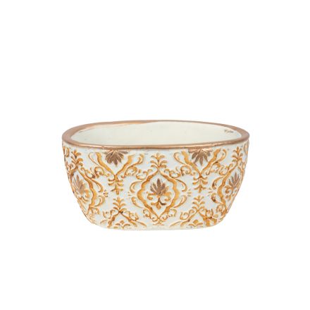 POT CEMENT CREAM - GOLD 18x10.5x10cm