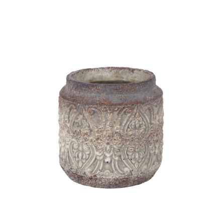 POT CEMENT GREY - BEIGE 15x15x15.5cm