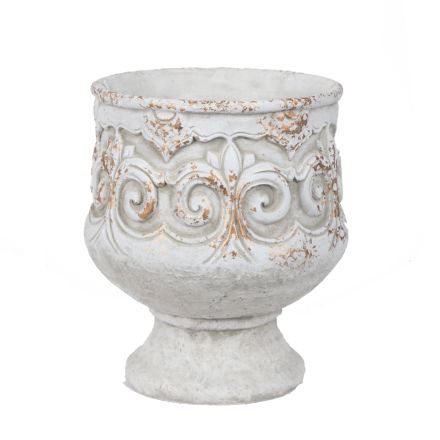 VASE CEMENT WHITE 22.5x22.5x25.5cm