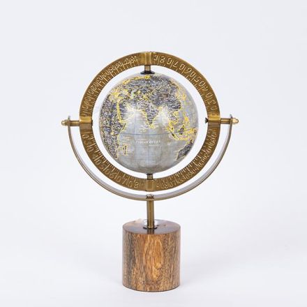 METAL GLOBE BROWN - GREEN 13x22x30cm