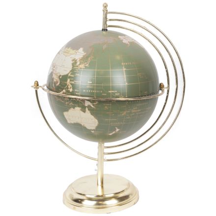 METAL GLOBE GOLD - OLIVE 22x28x36cm