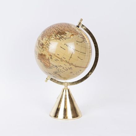 METAL GLOBE GOLD - BEIGE 20x22x35cm