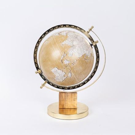 METAL GLOBE GOLD 23x23x35cm