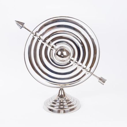 METAL GLOBE SILVER 42x33x42cm