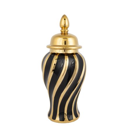 VASE CERAMIC GOLD - BLACK 16x16x36.5cm