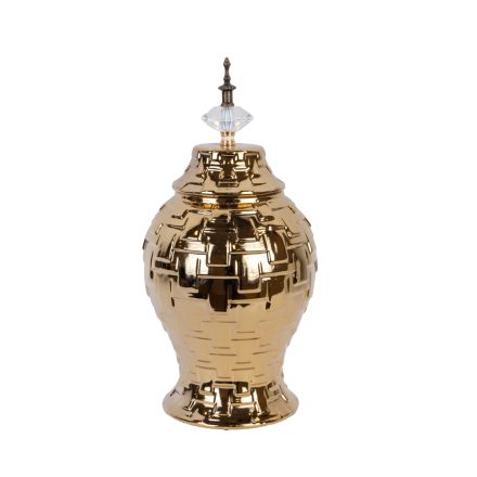 VASE CERAMIC GOLD 17x17x36cm