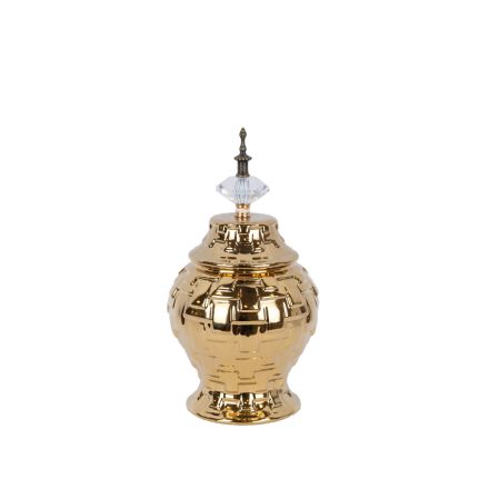 VASE CERAMIC GOLD 15x15x29cm