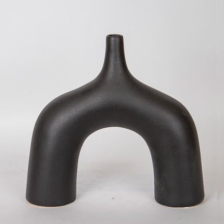 ΒΑΖΟ ΚΕΡΑΜΙΚΟ ΜΑΥΡΟ 34x10x33cm