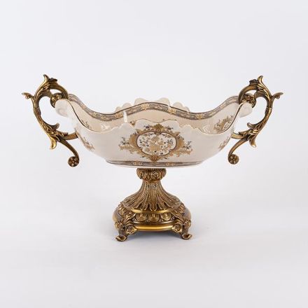SWEET JAR PORCELAIN WHITE - GOLD 21.5x16x20cm