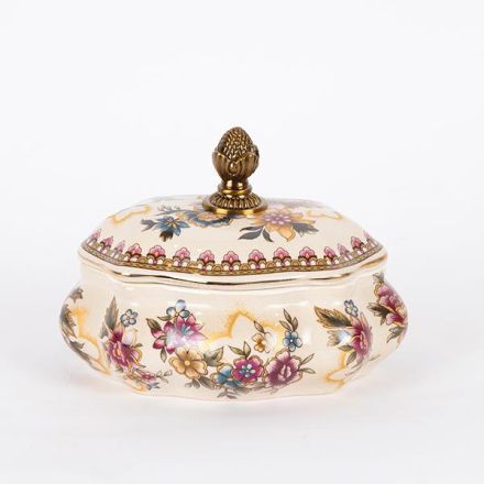 ΦΟΝΤΑΝΙΕΡΑ ΠΟΡΣΕΛΑΝΗ ΛΕΥΚΗ  ΧΡΥΣΗ 18x18x14cm