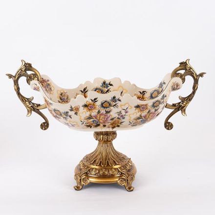 ΦΟΝΤΑΝΙΕΡΑ ΠΟΡΣΕΛΑΝΙΝΗ ΛΕΥΚΗ - ΧΡΥΣΗ 50.5x20.3x31cm