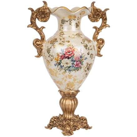 VASE POLYRESIN GOLD  34x22x50cm