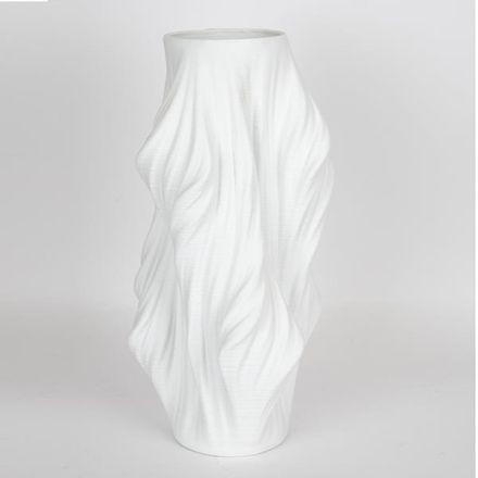 ΒΑΖΟ ΠΟΡΣΕΛΑΝΙΝΟ 3D ΛΕΥΚΟ 22x22x40cm