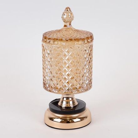 ΦΟΝΤΑΝΙΕΡΑ ΓΥΑΛΙΝΗ ΜΕ ΜΕΤΑΛΛΟ ΧΡΥΣΗ 10.5x26cm