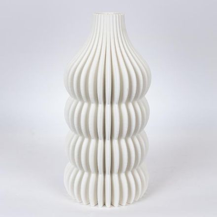 VASE PORCELAIN 3D WHITE 17.5x17.5x35.5cm